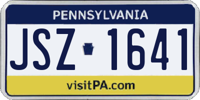 PA license plate JSZ1641