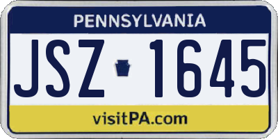 PA license plate JSZ1645