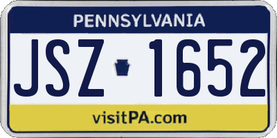 PA license plate JSZ1652