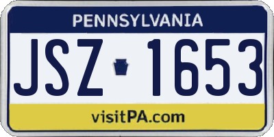 PA license plate JSZ1653