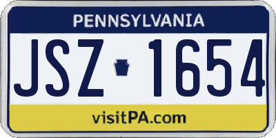 PA license plate JSZ1654
