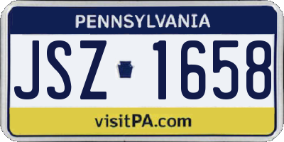 PA license plate JSZ1658