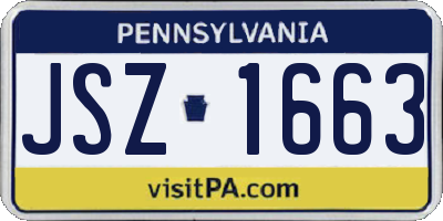 PA license plate JSZ1663