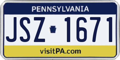PA license plate JSZ1671