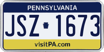 PA license plate JSZ1673