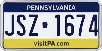 PA license plate JSZ1674