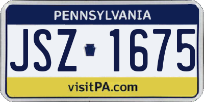 PA license plate JSZ1675