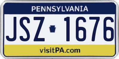 PA license plate JSZ1676