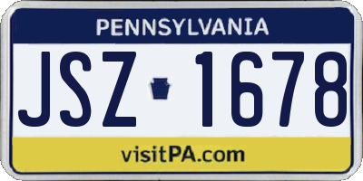 PA license plate JSZ1678