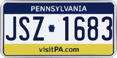 PA license plate JSZ1683