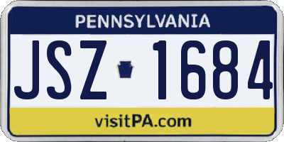 PA license plate JSZ1684