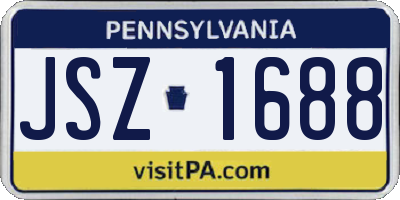 PA license plate JSZ1688