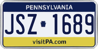 PA license plate JSZ1689