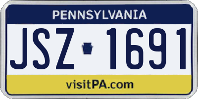 PA license plate JSZ1691