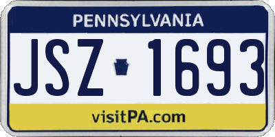 PA license plate JSZ1693