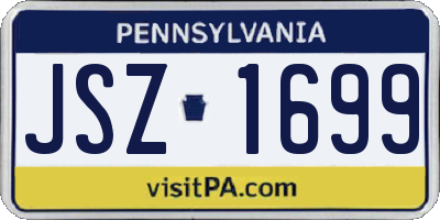 PA license plate JSZ1699