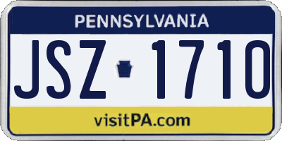 PA license plate JSZ1710