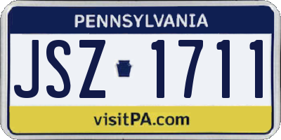 PA license plate JSZ1711