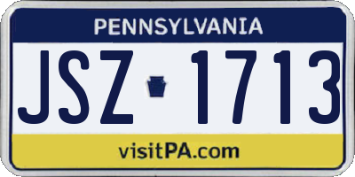 PA license plate JSZ1713