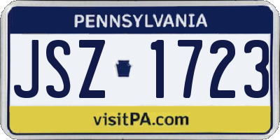 PA license plate JSZ1723