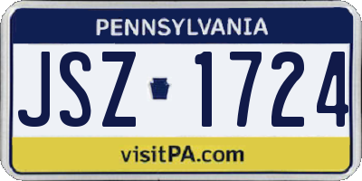 PA license plate JSZ1724
