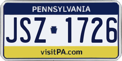 PA license plate JSZ1726