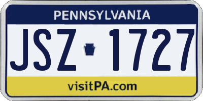 PA license plate JSZ1727