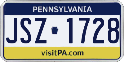 PA license plate JSZ1728
