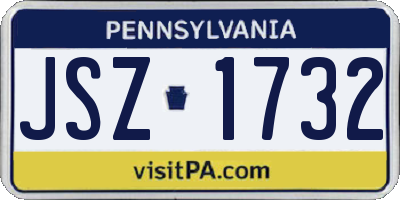 PA license plate JSZ1732