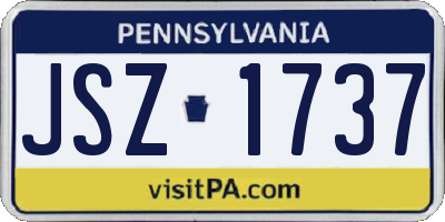 PA license plate JSZ1737