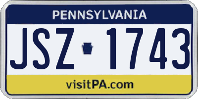 PA license plate JSZ1743