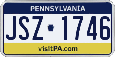 PA license plate JSZ1746