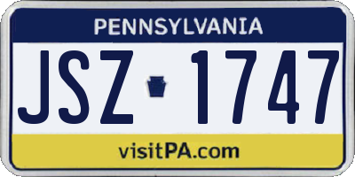 PA license plate JSZ1747