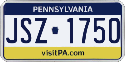 PA license plate JSZ1750