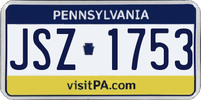 PA license plate JSZ1753