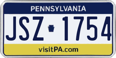 PA license plate JSZ1754