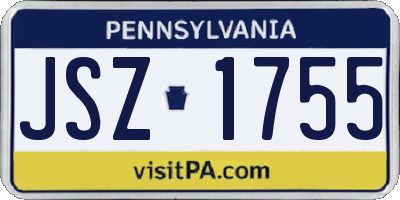 PA license plate JSZ1755