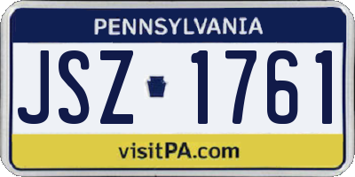 PA license plate JSZ1761