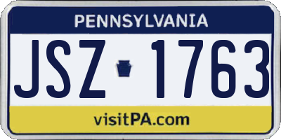 PA license plate JSZ1763