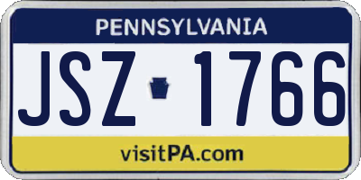 PA license plate JSZ1766