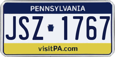 PA license plate JSZ1767
