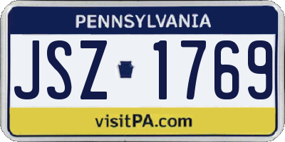 PA license plate JSZ1769