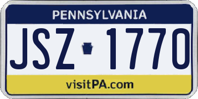PA license plate JSZ1770