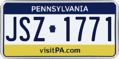 PA license plate JSZ1771