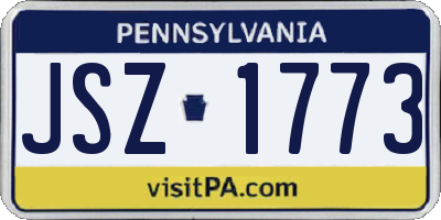 PA license plate JSZ1773
