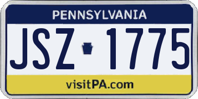PA license plate JSZ1775