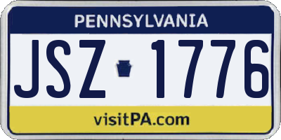 PA license plate JSZ1776
