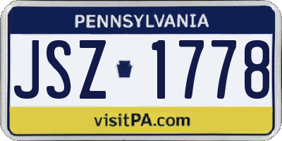 PA license plate JSZ1778