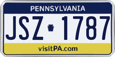 PA license plate JSZ1787