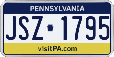 PA license plate JSZ1795